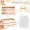12-Piece Gift Basket Kit – Small Unfinished Wooden Crates with 12 Bows and 12 Clear Treat Bags for Crafts, Weddings, Holidays, Birthdays, Easter, and Home Décor (Natural Wood Color)